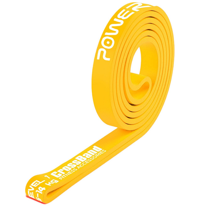 Еспандер-петля (гумка для фітнесу і кроссфіту) PowerPlay 4115 Power Band Light Жовта (1-7kg) Кам'янське - фото 1