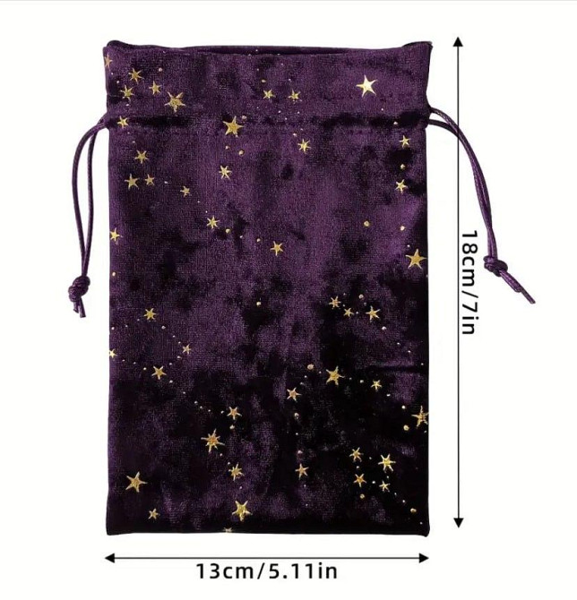 Оксамитовий мішечок для карт Таро – фіолетовий з золотими зірками Київ - фото 2