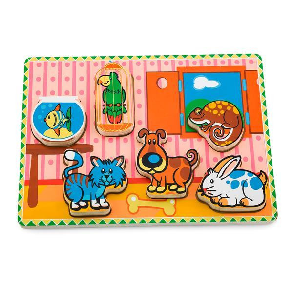 Дерев'яна рамка-вкладиш Viga Toys Домашні вихованці (56440) Харків - фото 4