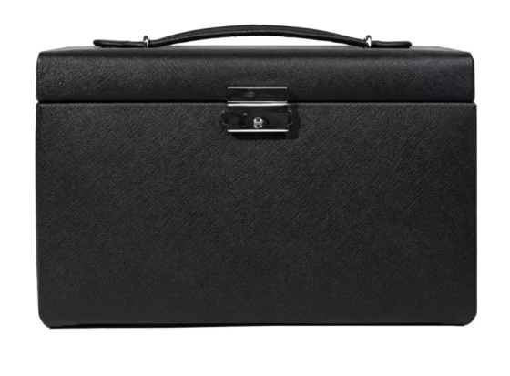 Скринька для коштовностей Friedrich Lederwaren Classico на 4 відділення (24х15х16 см) Чорно-рожевий Київ