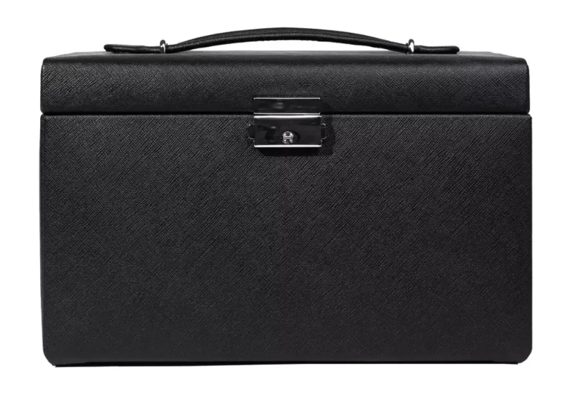 Скринька для коштовностей Friedrich Lederwaren Classico на 4 відділення (24х15х16 см) Чорно-рожевий Київ - фото 2