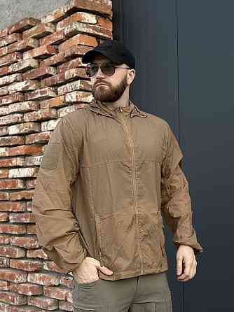 Тактична куртка Pave Hawk койот з аквамолніями, липучками для шевронів і вітрозахистом Львів