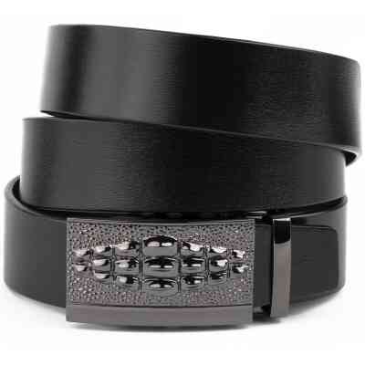 Ремень Vintage Мужской с пряжкой автомат Черный (20300) Винница