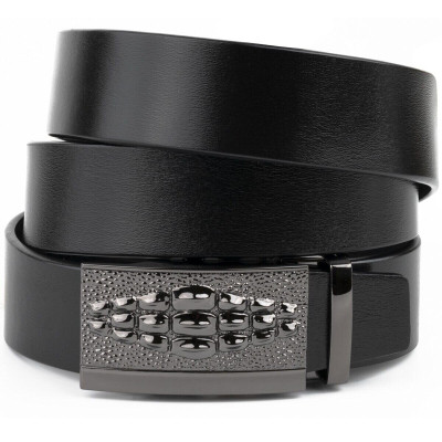 Ремень Vintage Мужской с пряжкой автомат Черный (20300) Винница - изображение 1