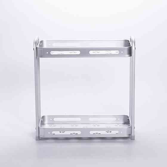 Двоярусна полиця для ванної алюмінієва настільна 34×16×35 см HP-46-4 Київ