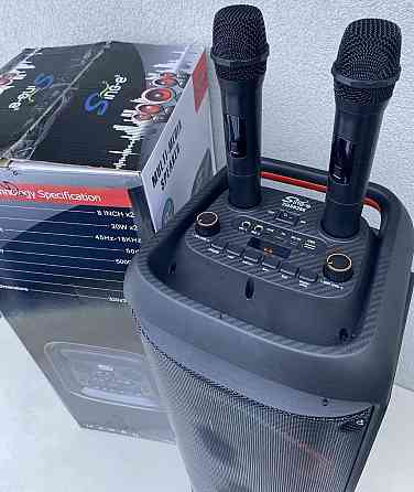 Колонка портативная fm радио колонка блютуз Bluetooth 2 микрофона. Харьков