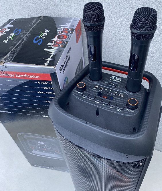 Колонка портативная fm радіо колонка блютуз Bluetooth 2 мікрофона. Харків - фото 5