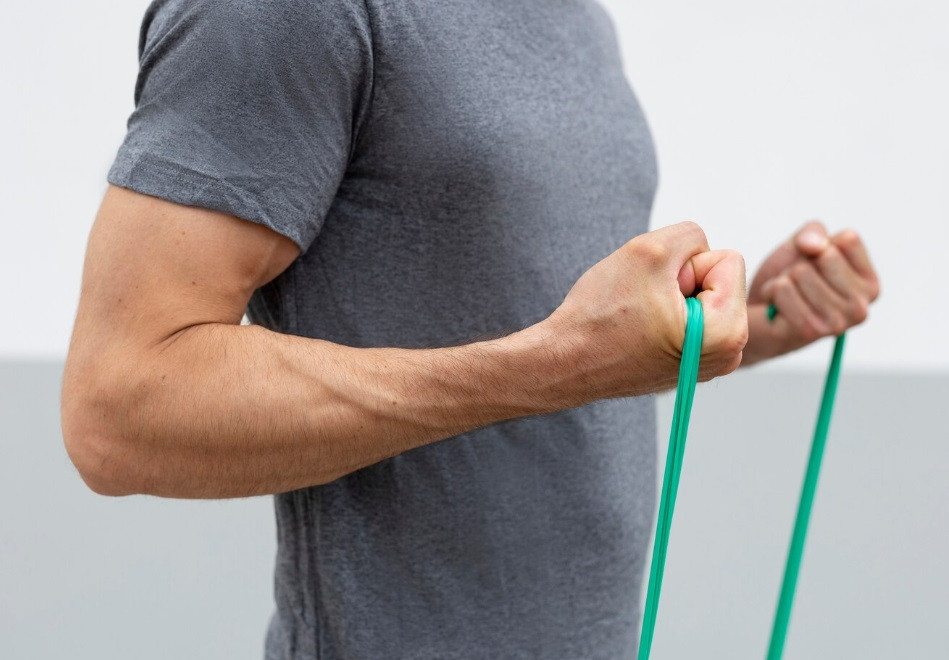 Стрічка-еспандер для фітнесу та реабілітації U-POWEX Fitness band 0.5мм. (9.1 кг) Green Каменское - изображение 10