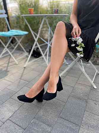 SEE SEVEN Туфлі жіночі на товстих підборах 8 см. з натуральної замші / велюр весна - осінь 1392 Коломия