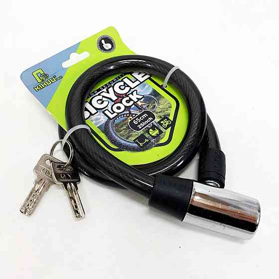 Замок велосипедный KIHUU LOCK 185, 15*65 тросовый, 2 ключа. Цвет: черный VW-89 Львов
