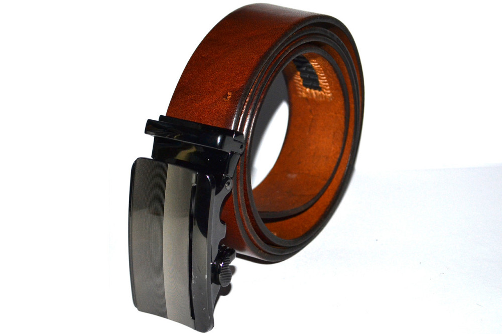 Шкіряний ремінь унісекс коричневий автомат 1200х35 мм Одеса - фото 1