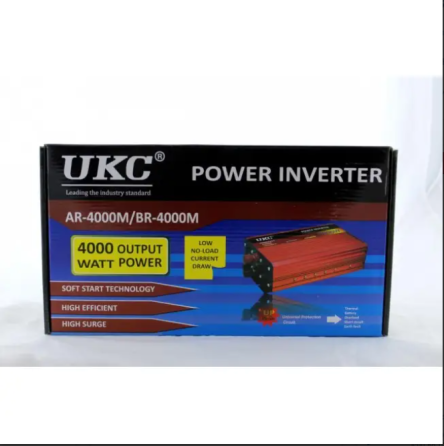 Інвертор UKC AR-4000W 12V–220V із зарядкою АКБ 10A та плавним пуском, перетворювач напруги Одеса