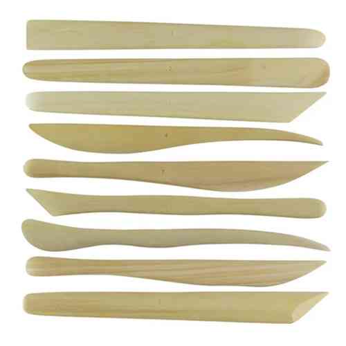 Набор лопаток стеков для лепки с полимерной глины, 38шт, дерево Вінниця