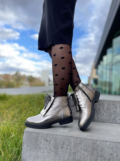 Olli Черевики жіночі OLLI графіт натуральна шкіра висота 10см розмір 37 (3258) Коломия - фото 6