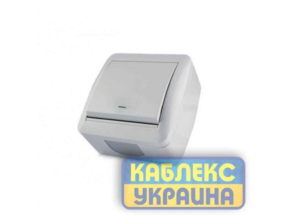 Выключатель 1кл. с подсветкой Белый Premiera внешний IP-44 ТМ GISelt Киев - изображение 1