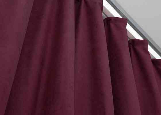 Шторная ткань нубук однотонный, Турция, цвет бордовый 1518ш Киев