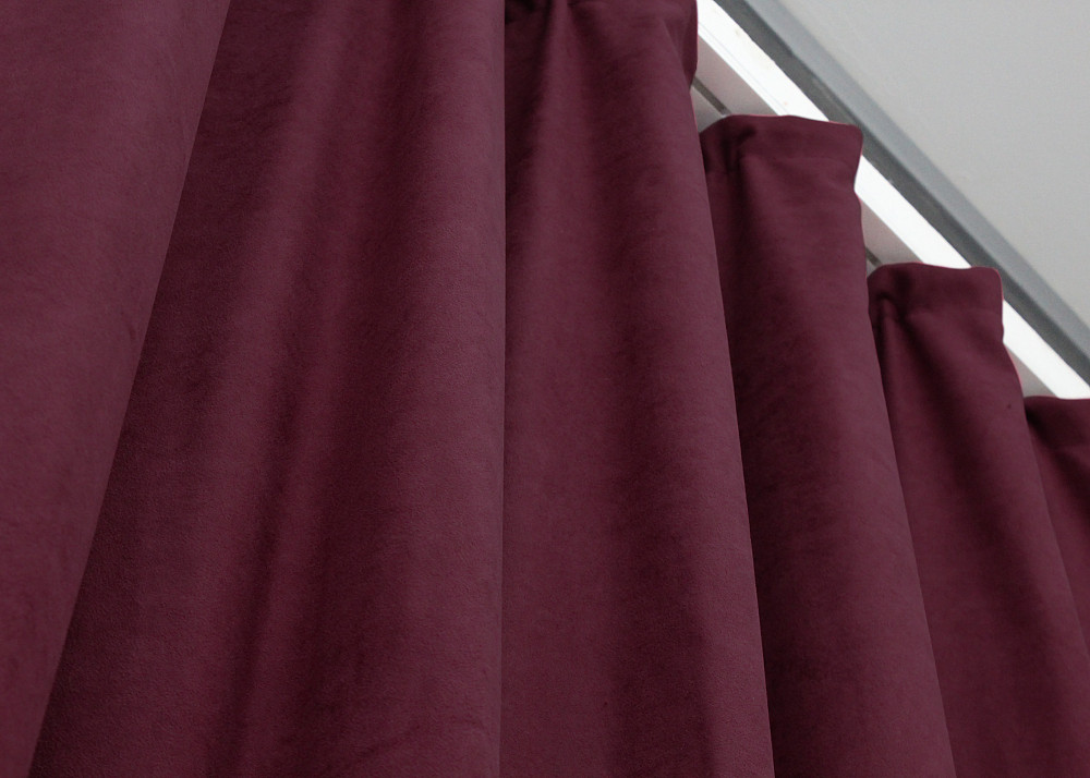 Шторная ткань нубук однотонный, Турция, цвет бордовый 1518ш Киев - изображение 6