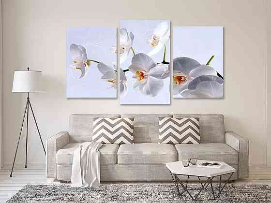 Модульна картина у вітальню/ спальню Біла орхідея  Art-577_3 100x150 см Київ