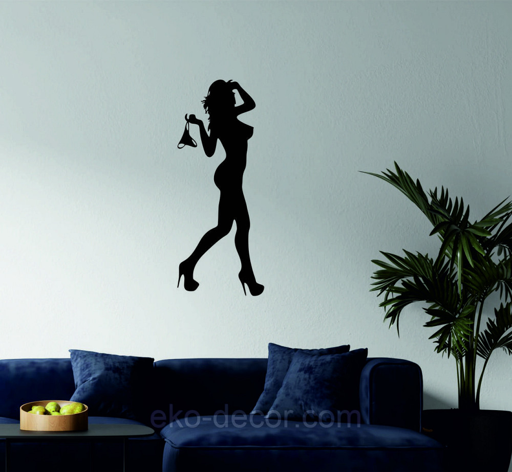 Декоративное настенное Панно «Силуэт женщины», Декор на стену 70*28 см, Черный Киев - изображение 2