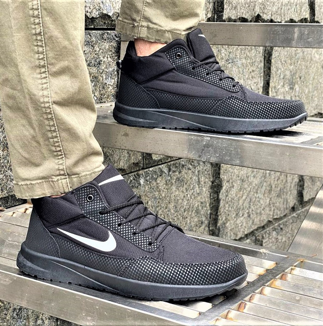 Термо Кроссовки Зимние Nike Мужские Ботинки на Меху Черные Найк (размеры: 41,42,43,44,45) Днепр - изображение 5