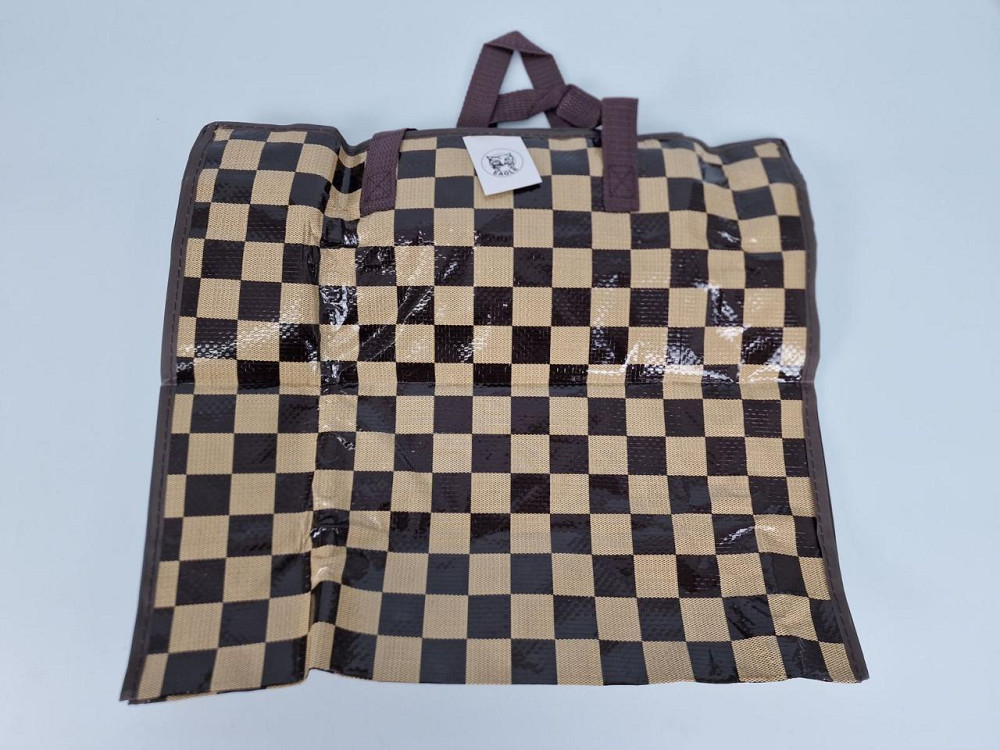 Сумка хозяйственная на змейке , полипропиленовая,  с цветным рисунком  №2 Шахматы+круги (44x38x18) (1 шт) Харьков - изображение 4