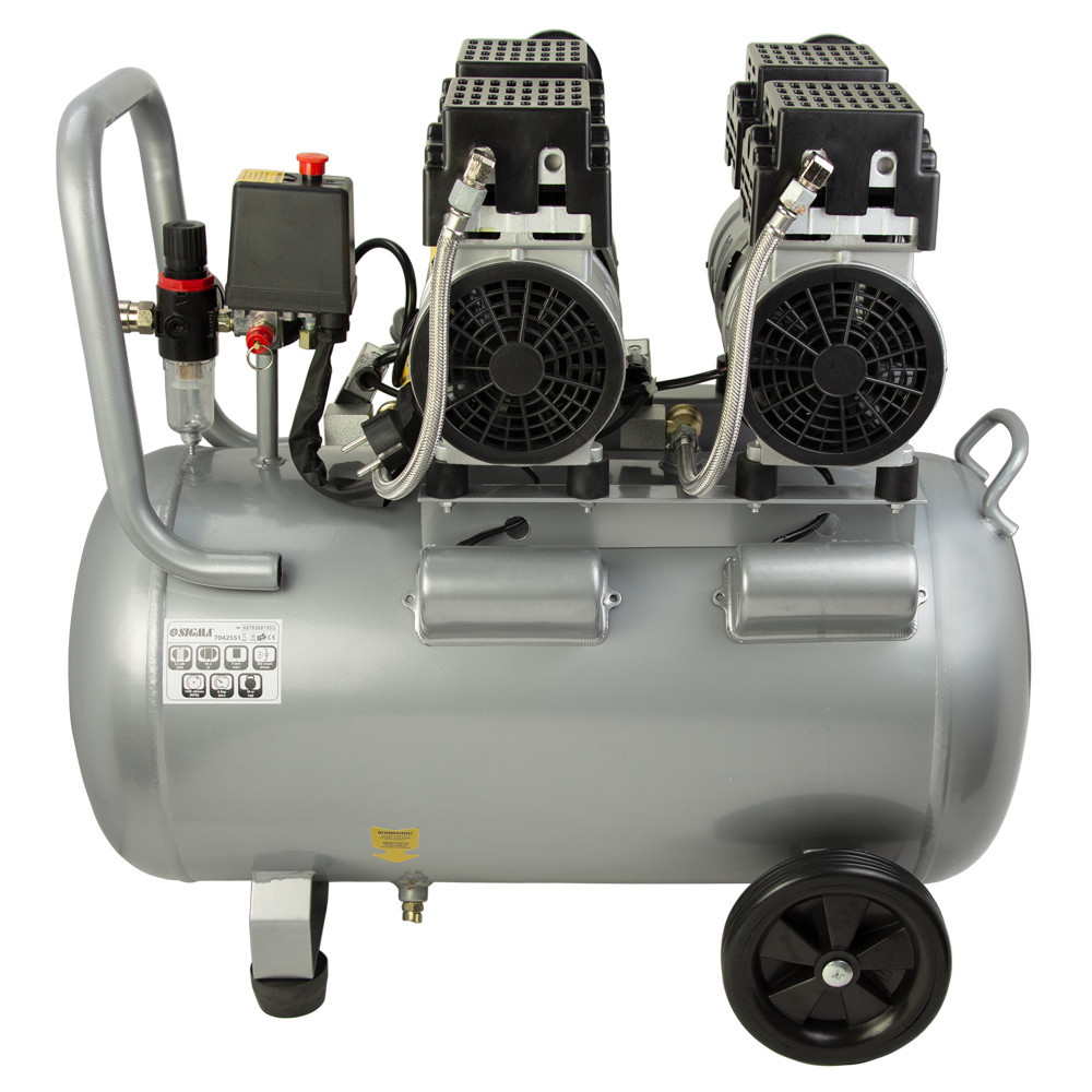 Компрессор четырехцилиндровый безмасляный 2.2кВт 1400об/мин 320л/мин 8бар 58дБ 50л SIGMA (7042551) Ровно - изображение 3