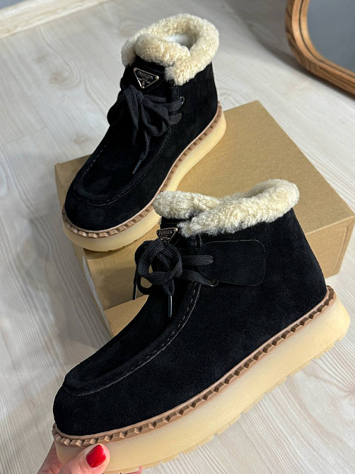 Ботинки женские Hengji 68-2 замшевые на меху с опушкой черные, 41, 25,5 см Киев - изображение 11