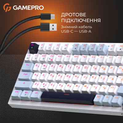 Клавіатура GamePro Genesis Warden MK160BL Outemu Swithes USB White (MK160BL) Вінниця