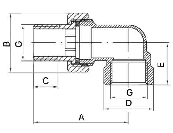 Згін американка кутовий Europroduct EP.0422 - 1/2" (EP6059) Київ