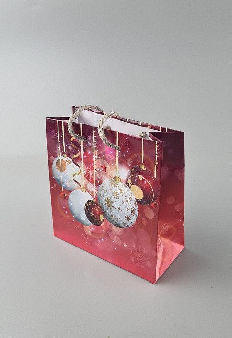 Новогодние, бумажные ,подарочные  пакеты с ручкой Чашка 16/16/8-030 (12 шт) Харьков - изображение 1