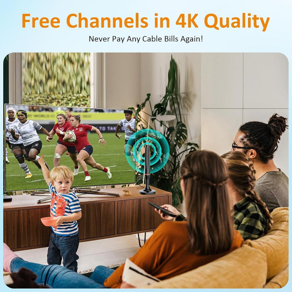 Цифрова телевізійна антена для Smart TV, для внутрішнього використання, прийом 360° цифрової HDTV-антени для місцевих каналів, пі Київ - фото 8