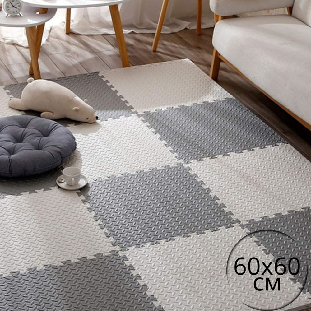 Коврик-пазл напольный, термоковрик,без покрытия,Eva-пены 10 пазлов 60*60 см,площадь покрытия 3,6м²,толщина 1 см, серый Каменец-Подольский - изображение 1