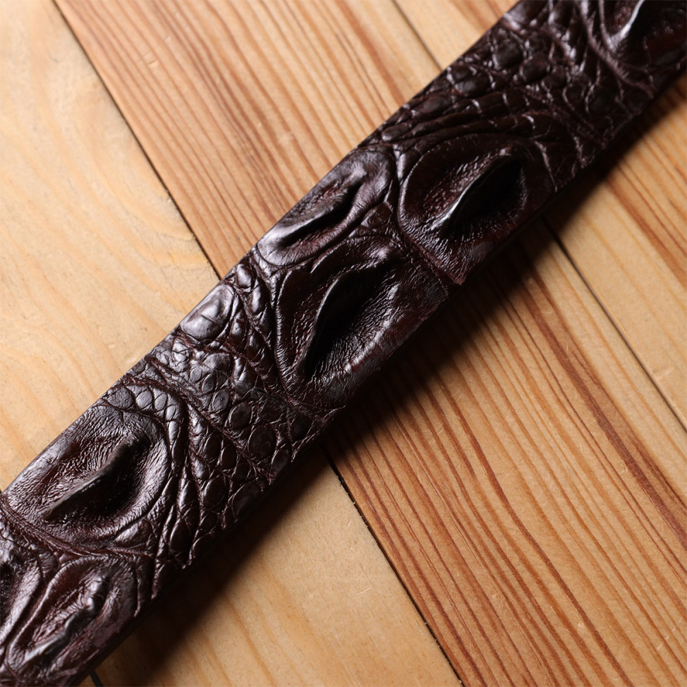 Ремень-автомат CROCODILE LEATHER 18240 из натуральной кожи крокодила Коричневый Киев - изображение 2