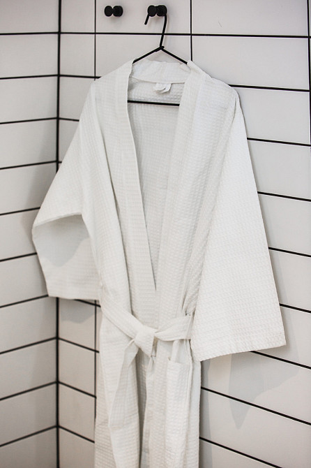 Ecotton Халат готельний Ecotton XXL вафельний білий з поясом універсальний White 52-54 розмір у Коломыя - изображение 3