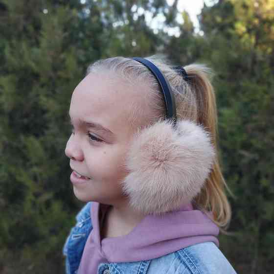 Наушники меховые взрослые из кролика Бежевый Харьков