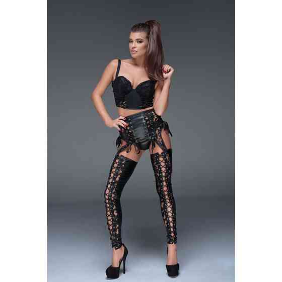 Пояс для чулок спандекс+гипюр F143 Noir Handmade S Sex Aura Киев