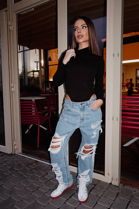 Женский теплый базовый боди из микрофлиса рuma Черный, 46/48 Одесса - изображение 3