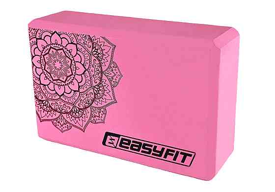 Блок для йоги EasyFit EVA з малюнком рожевий Коломыя