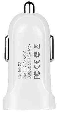 Автомобільний зарядний пристрій Hoco Z2 1.5 A 1 USB White + USB Cable Iphone 6 Рівне