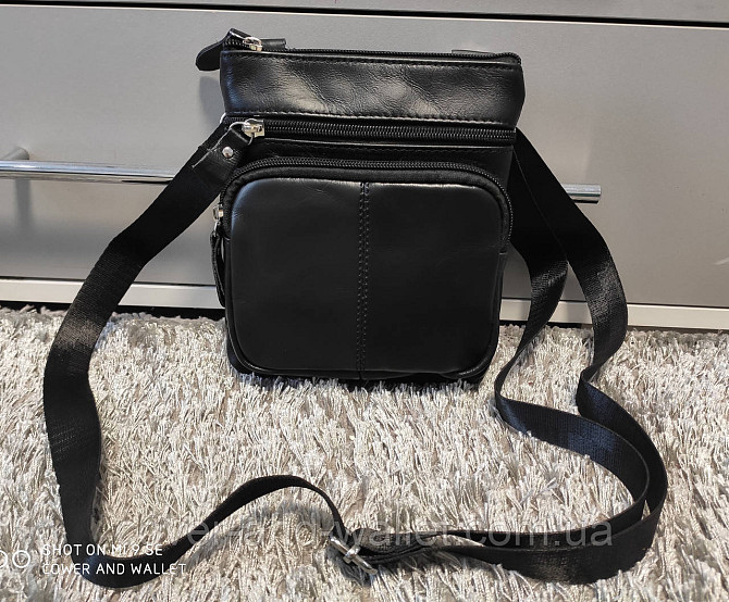 Маленькая вертикальная мужская сумка из натуральной кожи PS Leather Киев - изображение 1