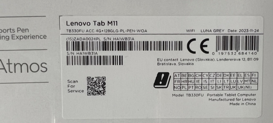 Планшет: Lenovo Tab M11 4/128Gb. Wi-Fi Luna Grey + Stylus (ZADA0024PL) Харьков - изображение 2