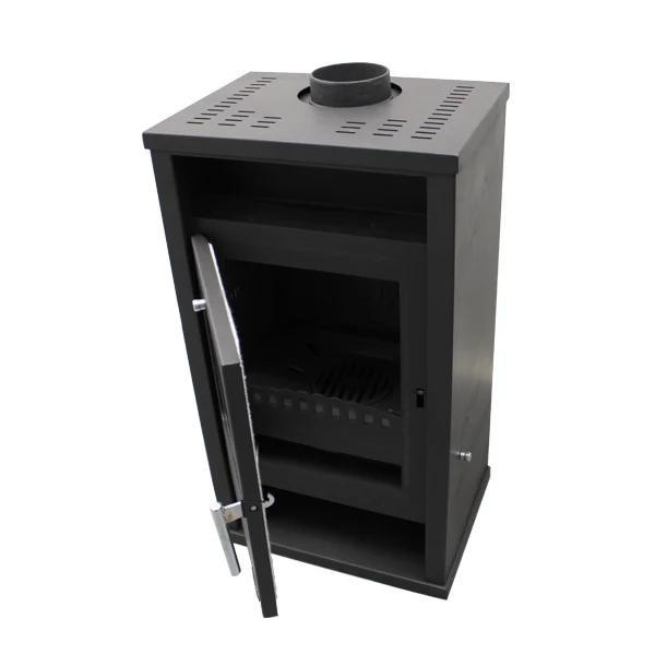 Піч-камін на дровах Hosseven ASSOS 7,5 кВт сталева буржуйка з чавунною топкою панорамне скло верхній димохід Туреччина Тернопіль - фото 5