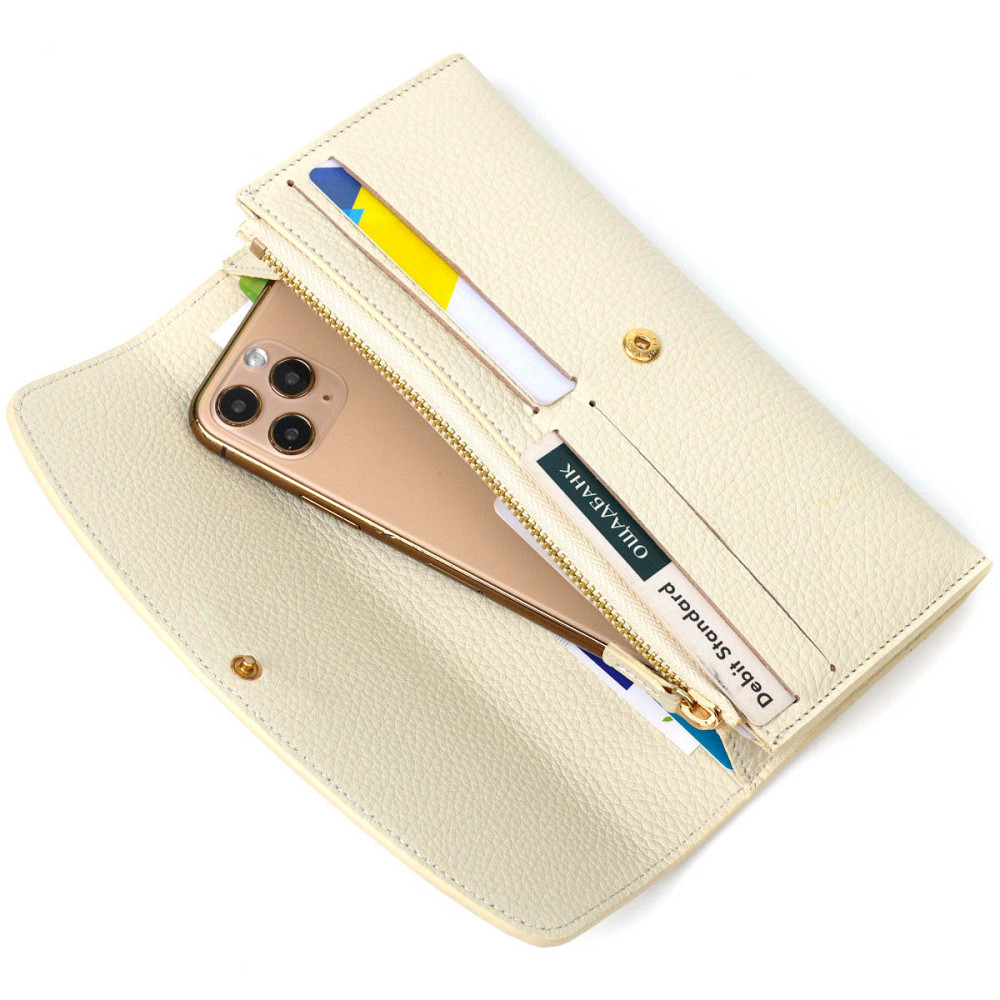 Цікавий жіночий гаманець з монетницею на блискавці з натуральної шкіри (Tony Bellucci) Київ - фото 1