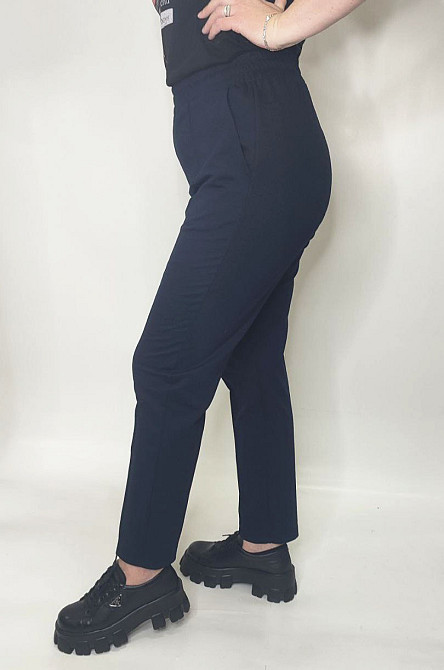 Брюки женские трикотажные прямые Темно-cиний 42-44 Харьков - изображение 5