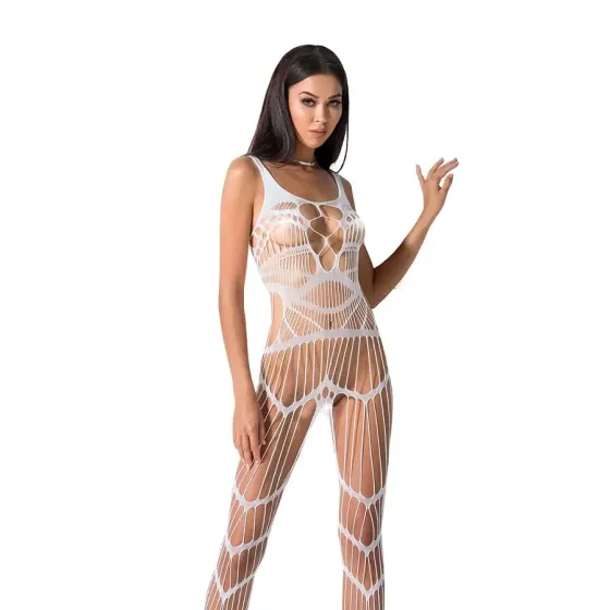 Бодістокінг Passion BS058 white, комбінезон, дуже повітряний Львов