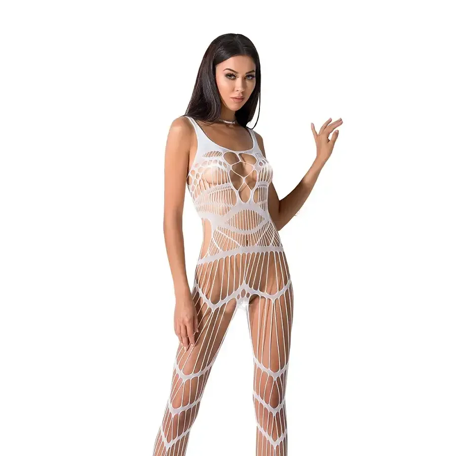 Бодістокінг Passion BS058 white, комбінезон, дуже повітряний Львов - изображение 1