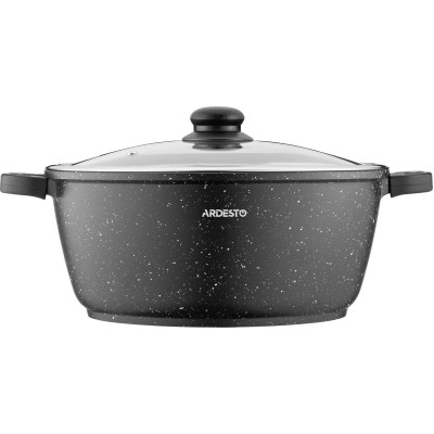 Каструля Ardesto Gemini Anzio скляна кришка 28 см 6,4 л чорна (AR2426GE) Вінниця - фото 4