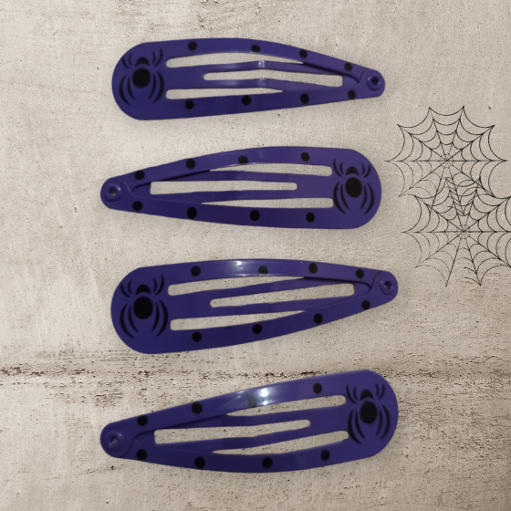 Набір 4 шпильки з притом Павук фіолетовий для волос на Хелловін Київ