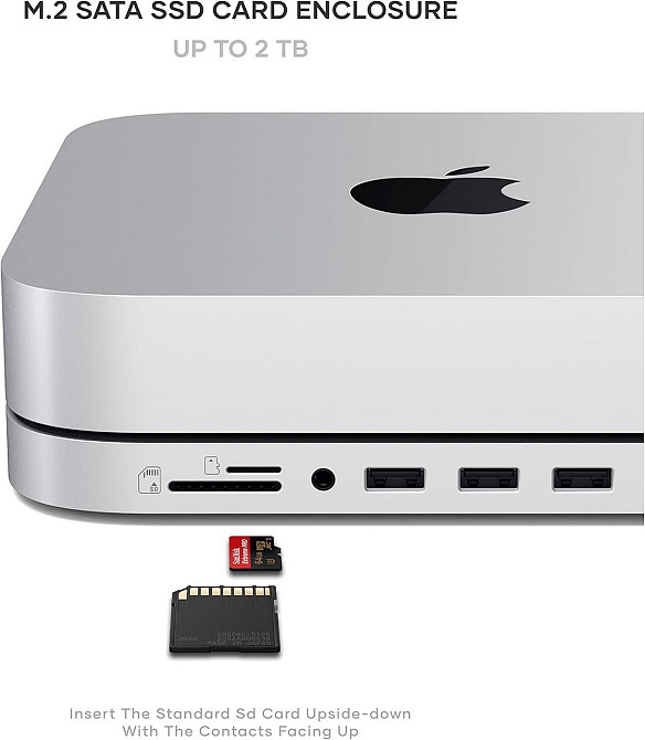 SATECHI док-станція для Mac mini, концентратор для M.2 SATA SSD, підставка для M1, M2, M2 Pro, Mac Studio, хаб З кришкою Київ - фото 7
