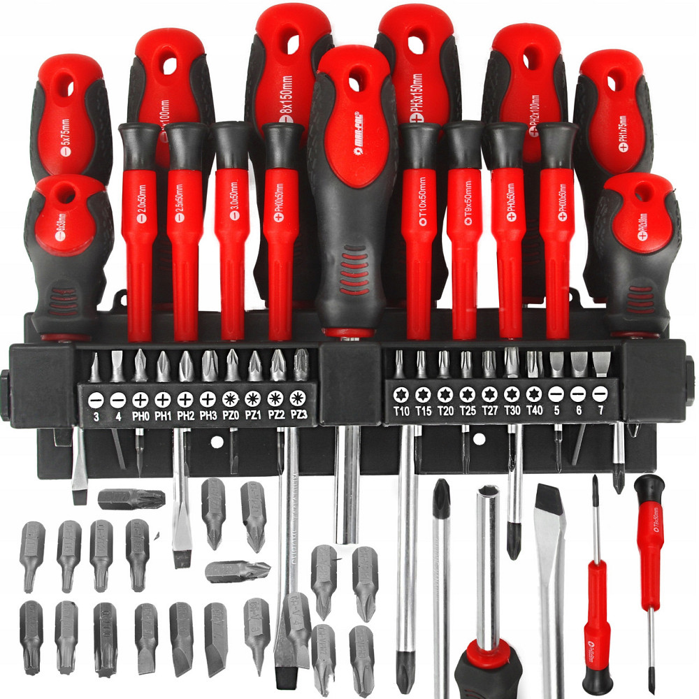 Набір магнітних викруток та біт 36 елементів із вішалкою на стіну Mar-Pol (M61009) Нововолинськ - фото 1